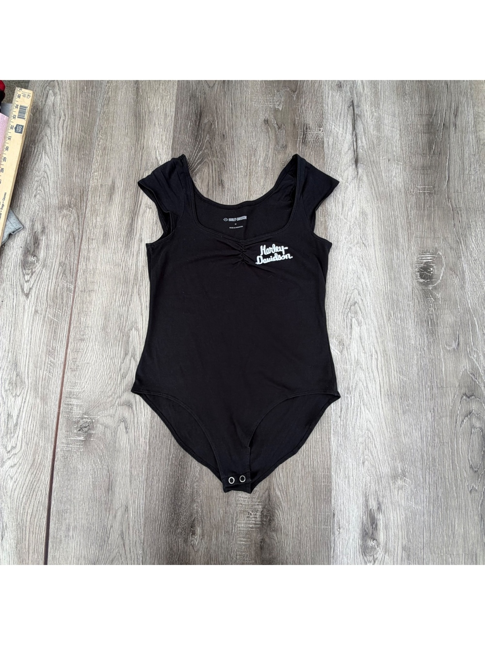 Black Harley-Davidson cap-sleeve bodysuit Medium